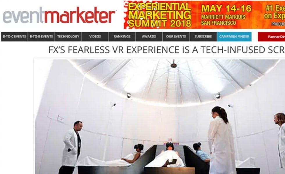 Cover Image for Event Marketer – FX’S Fearless VR Experience