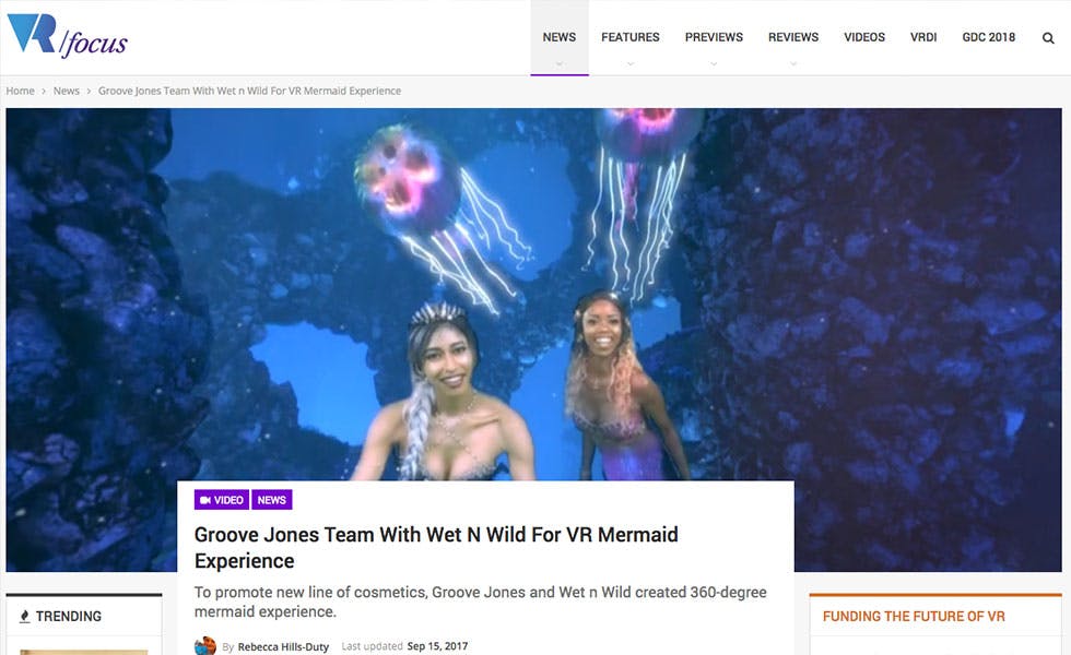 Cover Image for Groove Jones Team With Wet N Wild For VR Mermaid Experience