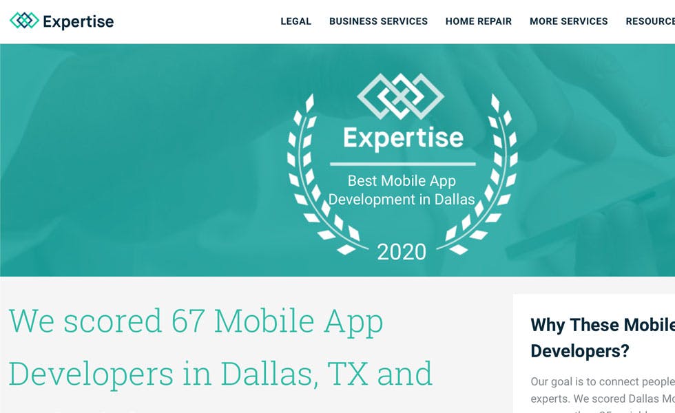 Cover Image for Expertise.com Selects Groove Jones for their Best Mobile App Developers in Dallas 2020 List