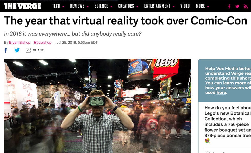 Cover Image for The Verge – The year that virtual reality took over Comic-Con