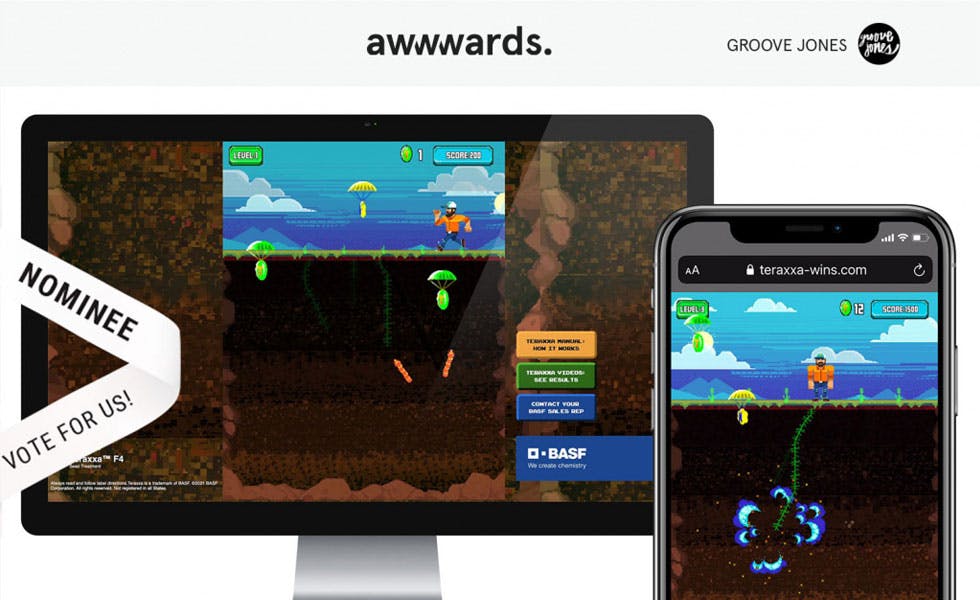 Cover Image for Groove Jones – Awwwards.com Site of the Day Nominee for Teraxxa Game Over