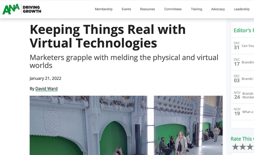 Cover Image for ANA.net – Keeping Things Real with Virtual Technologies