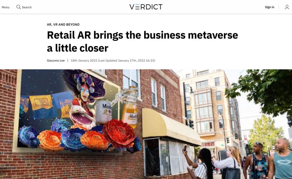 Cover Image for Verdict.com – Retail AR brings the business metaverse a little closer