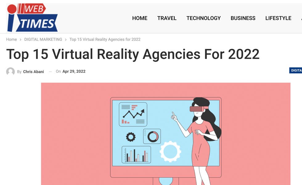 Cover Image for Groove Jones Ranked in Top 15 Virtual Reality Agencies For 2022 Report