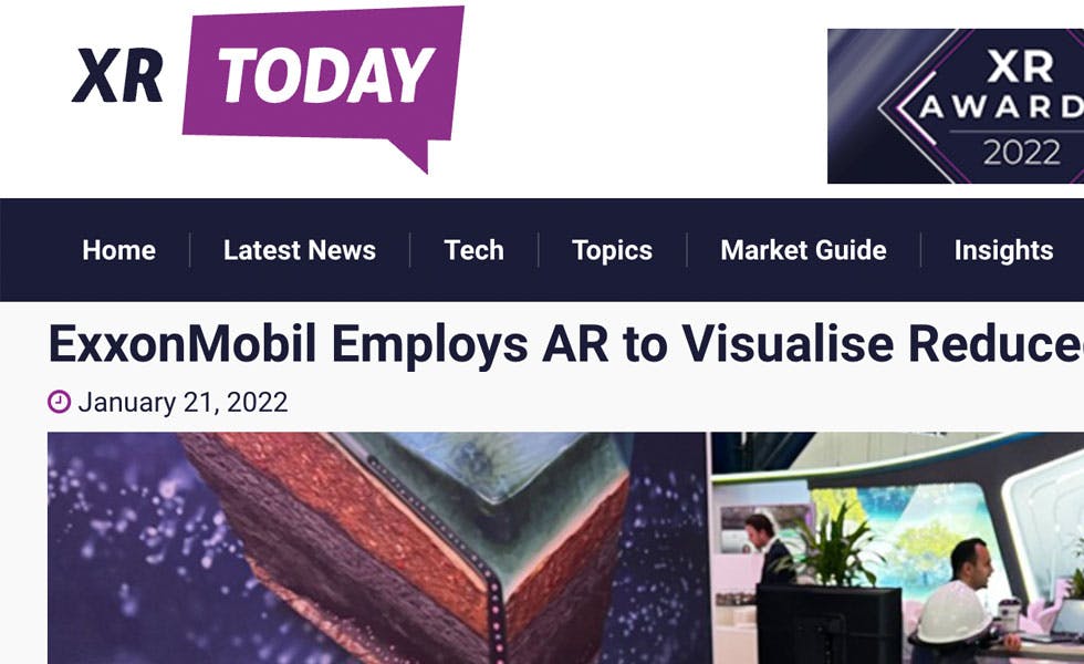 Cover Image for XR Today – ExxonMobil Employs AR to Visualise Reduced CO2 Emissions