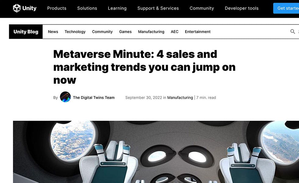 Cover Image for Unity – Metaverse Minute: 4 Sales and Marketing Trends You Can Jump on Now