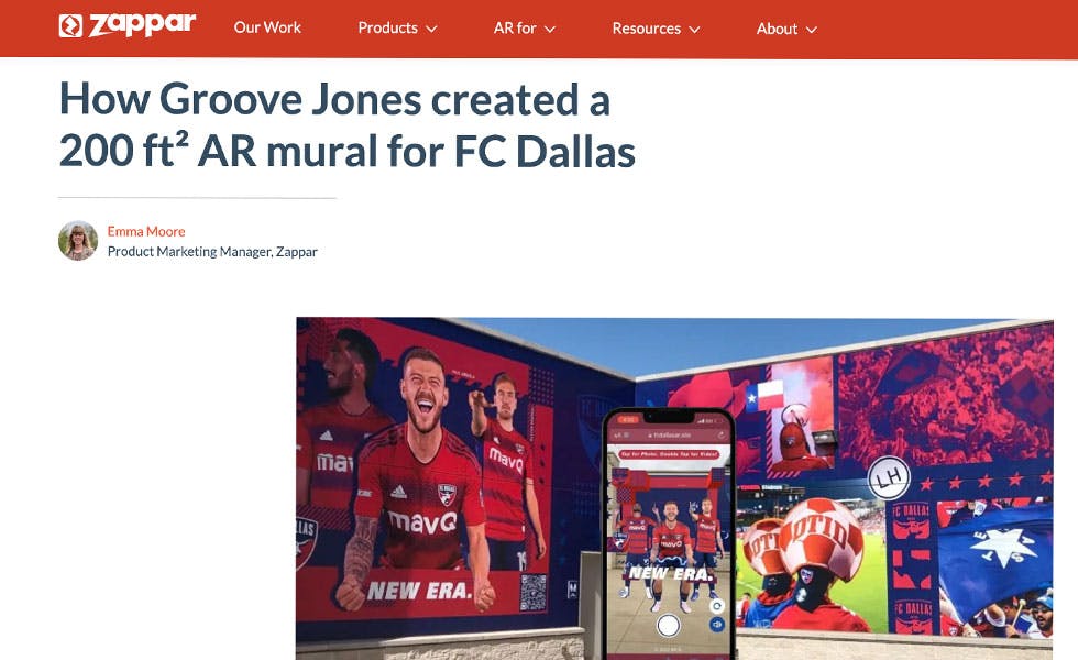 Cover Image for Zappar – How Groove Jones created a 200 ft² AR mural for FC Dallas