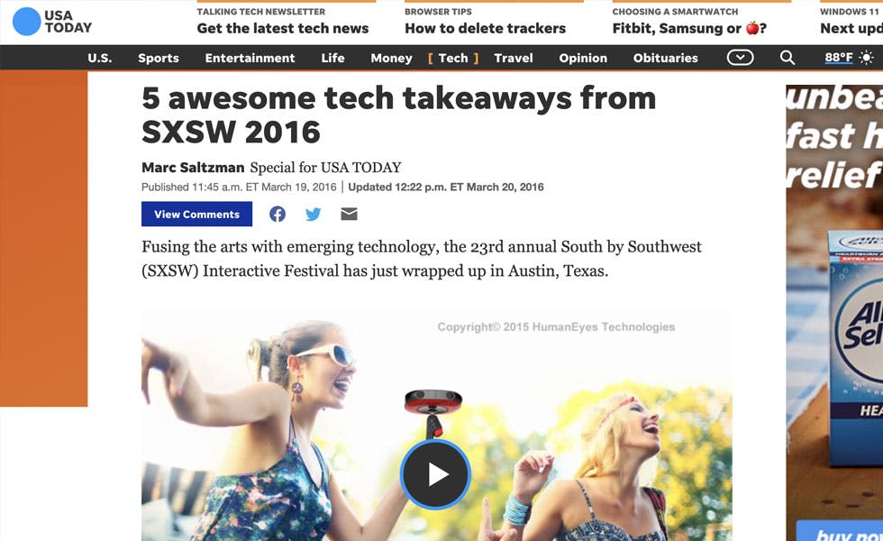 Cover Image for USA Today – 5 awesome tech takeaways from SXSW