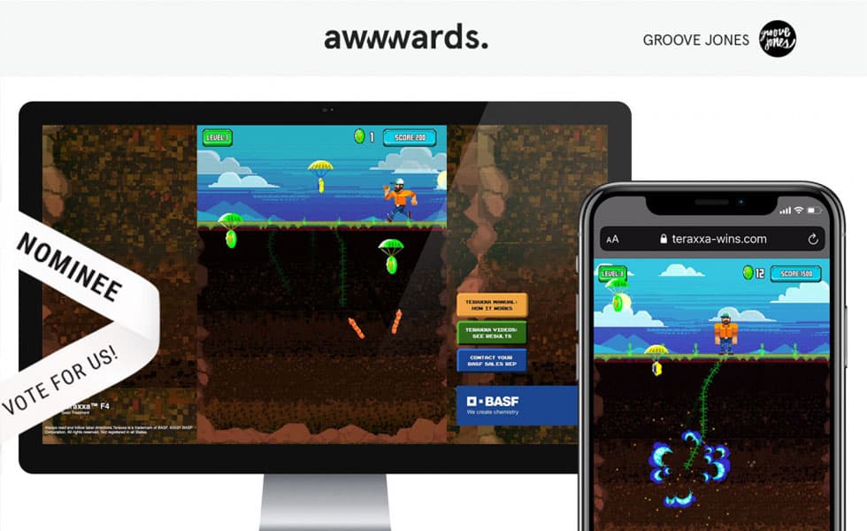 Groove Jones – Awwwards.com Site of the Day Nominee for Teraxxa Game Over