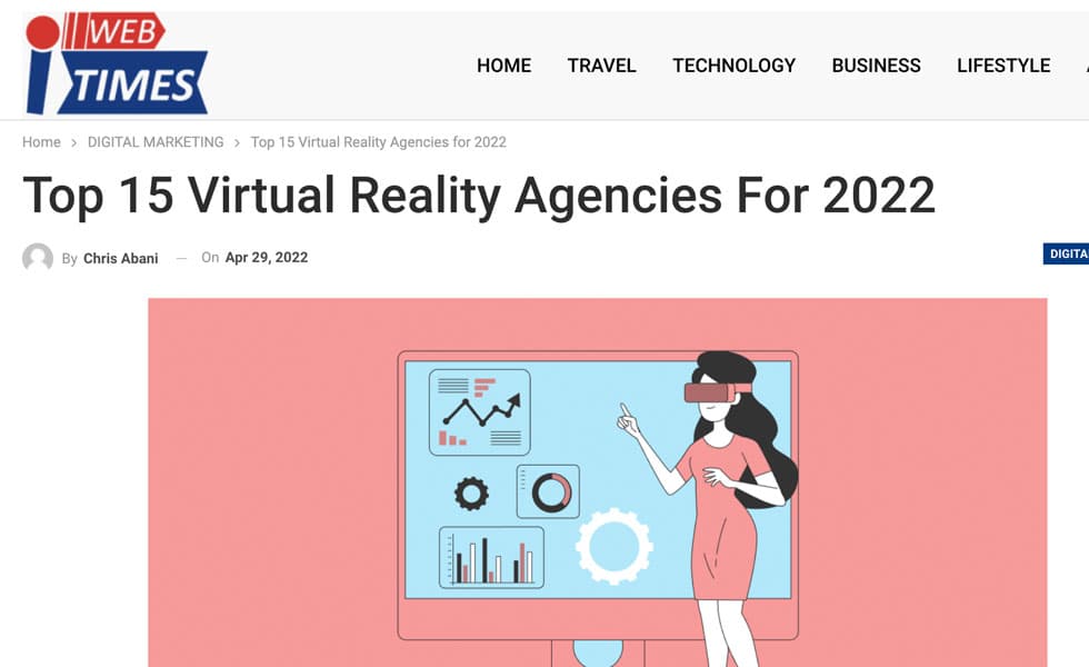 Groove Jones Ranked in Top 15 Virtual Reality Agencies For 2022 Report