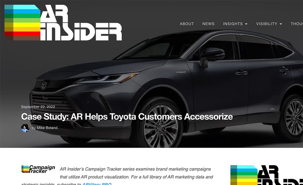 AR Insider – AR Helps Toyota Customers Accessorize