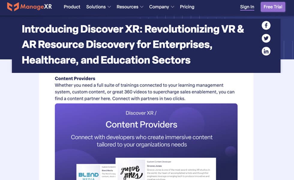 Groove Jones is a Lead Content Development Partner for ManageXR’s new Discover XR