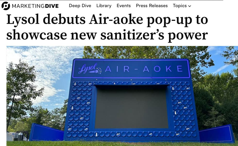 Trend Hunter – Lysol Debuts Air-Aoke Pop-Up to Showcase New Sanitizer’s Power
