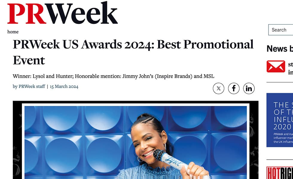 PRWeek US Awards 2024: Best Promotional Event