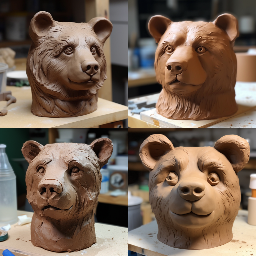 Midjourney Prompt Clay Modelling